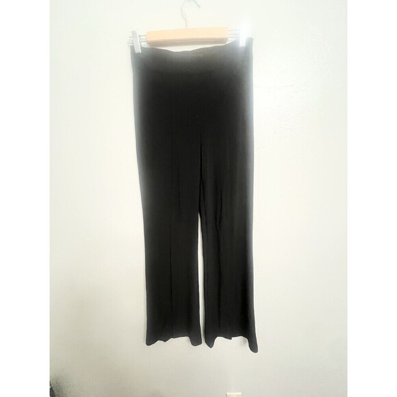 Joseph Ribkoff Black Knit Wide Leg Tulip Slit Front Pants Small Palazzo 4 - Picture 1 of 6
